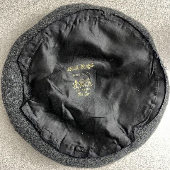 Vintage Beret Basque 100% Wool Hat Gray Mens RN 58584 Made In Czech Republic - Picture 8 of 8
